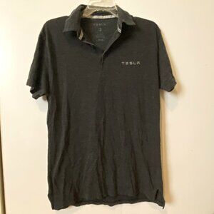 Tesla Grey Short-Sleeve Polo Shirt